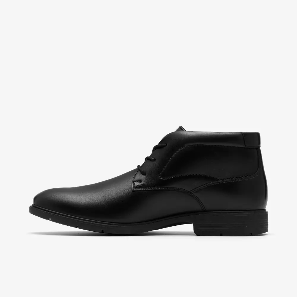 Mens Eldredge Mid Black Leather Ankle Boots online