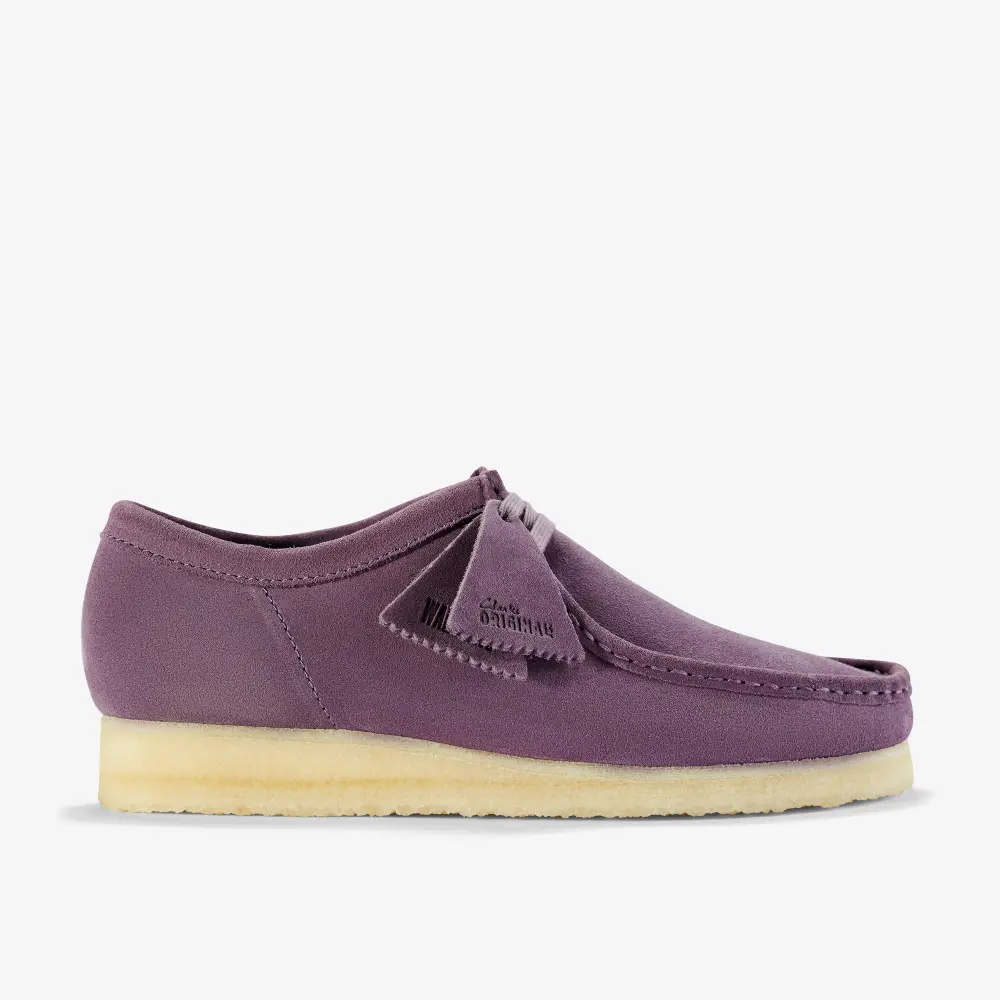 Mens Wallabee Plum Suede Shoes Clarks online