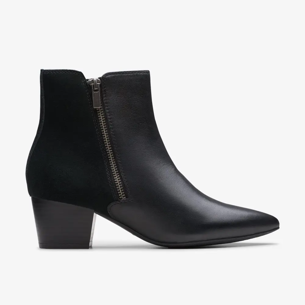 Womens Ellanie Vibe Black Leather Ankle Boots online