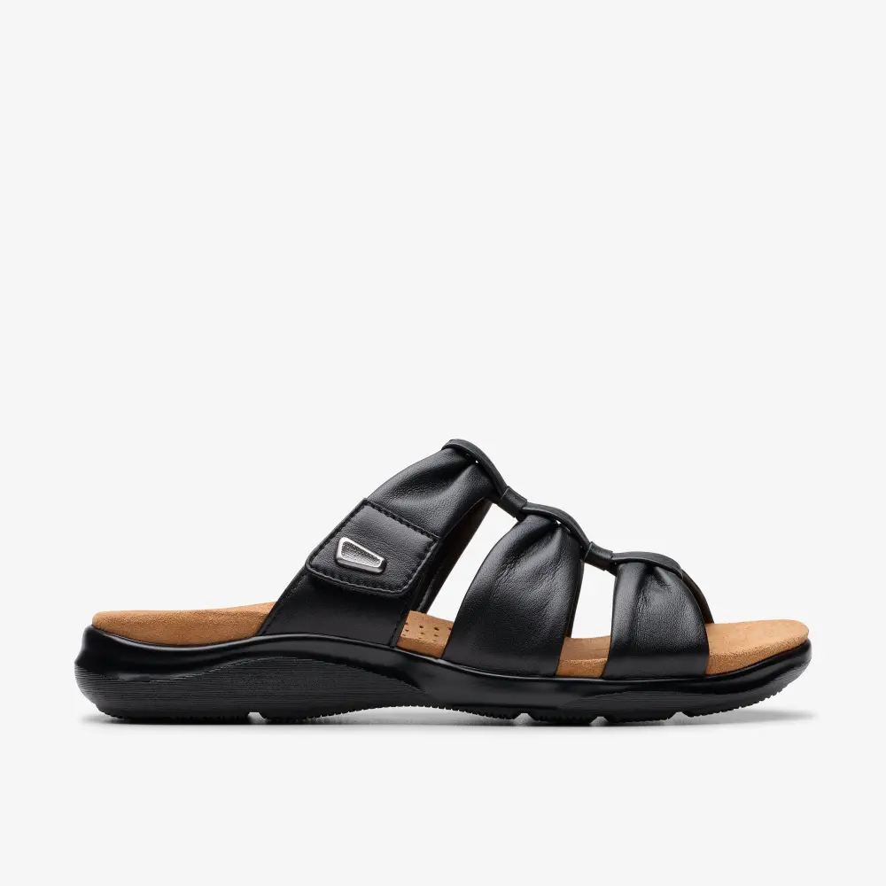 Women’s Kitly Slide Black Leather Flat Sandals online