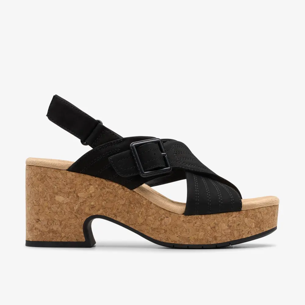 Womens Nerisa West Black Nubuck Wedges online